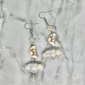 Moon, Stars, Clouds Earrings